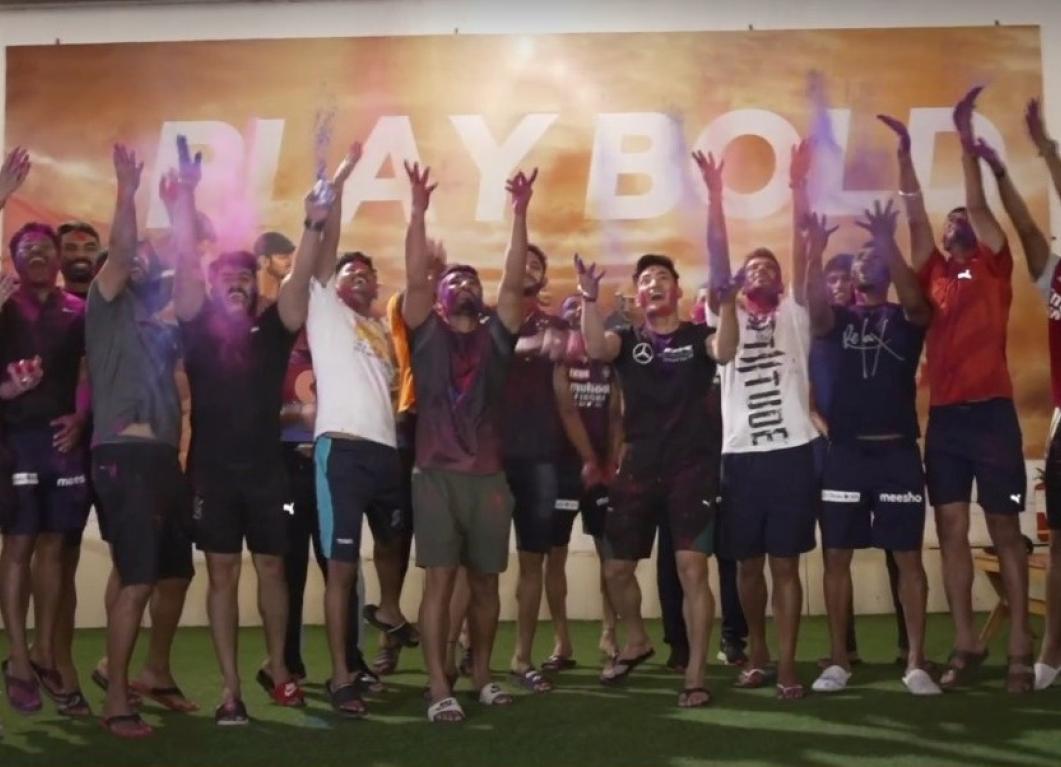 RCB Bold diaries: An evening of Red, Gold and much more - RCB camp celebrates Holi RCB Bold diaries: An evening of Red, Gold and much more - RCB camp celebrates Holi