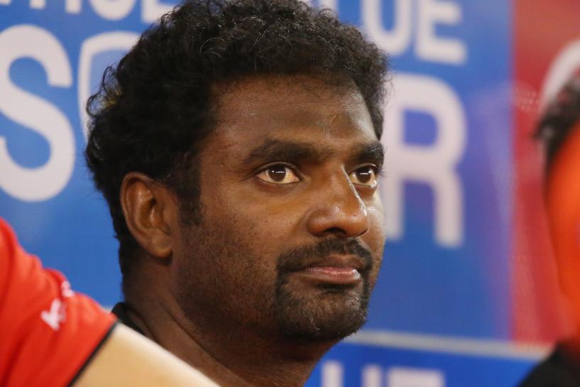 Muralitharan reacts to Sri Lanka coach Mickey Arthur’s animated outburst during the 2nd ODI against India